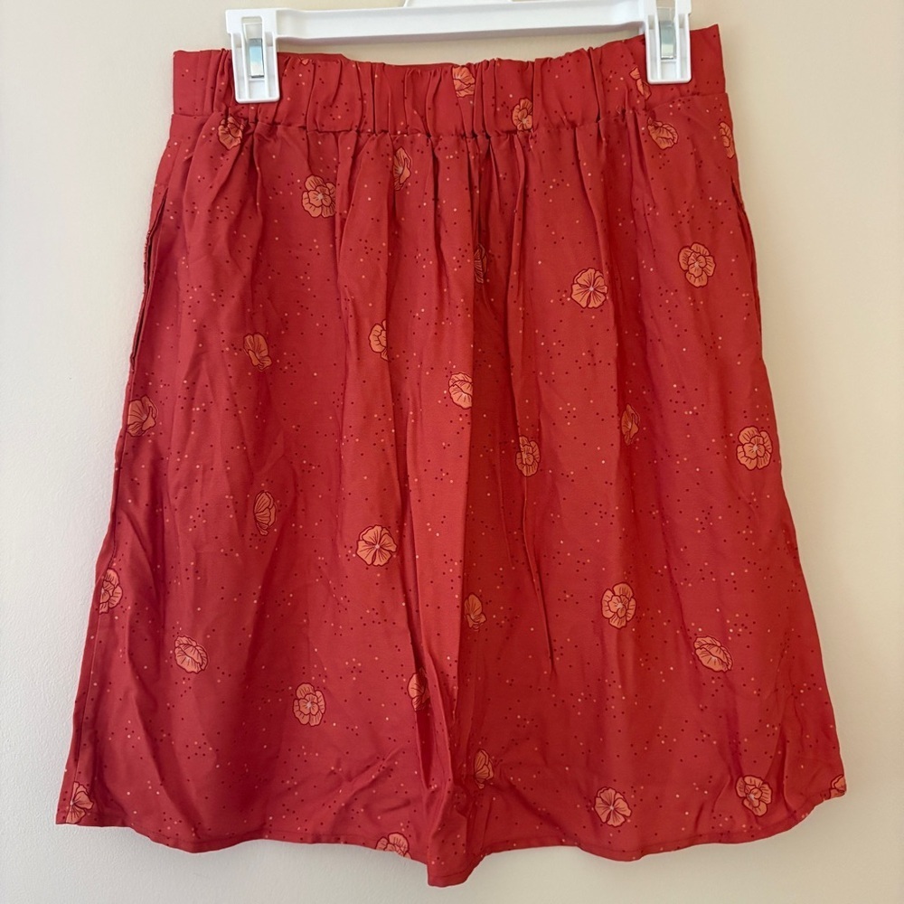 Rachel Création Canadienne Floral EcoVero Midi Skirt M Red Boho Sustainable - Picture 2 of 5